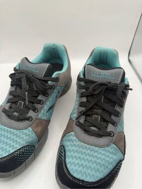 KURU Women’s 7.5 Wide Aqua Blue Gray Comfort Walking Athletic Shoes